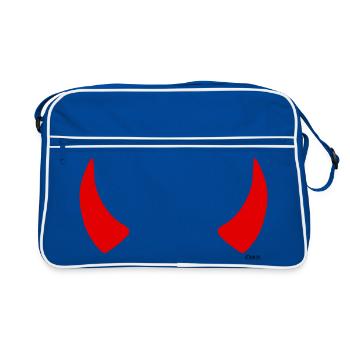 cornes rouges - Sac Retro - bleu/blanc - Devant