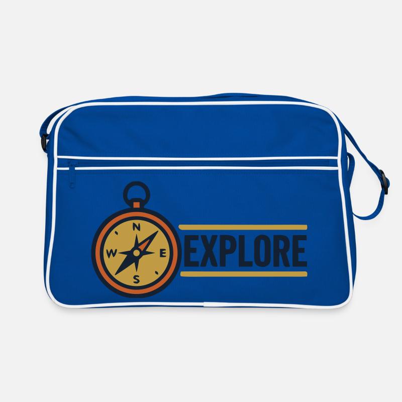 Explore Compass Discover Text Retro Bag