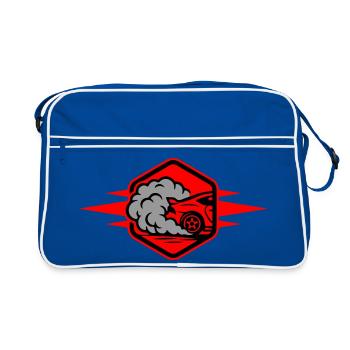 Auto Gas Symbol Autorennen - Retro Tasche - Blau/Weiß - Vorne