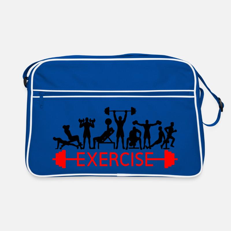 Exercise - Retro Tasche - Blau/Weiß