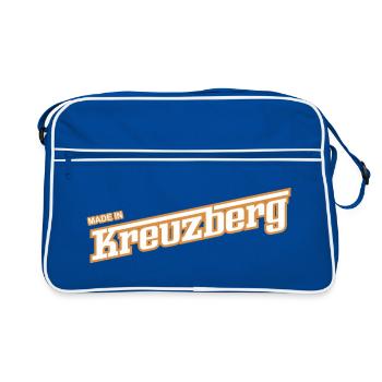 Kreuzberg - weil´s Deine Hood ist! - Retro Tasche - Blau/Weiß - Vorne