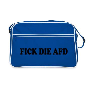 Fick die afd - Retro Tasche - Blau/Weiß - Vorne