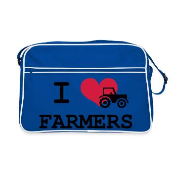 I Love Farmers - Sac Retro - bleu/blanc - Devant