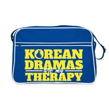 Les drames coréens sont des K-dramas jaunes de thérapie - Sac Retro - bleu/blanc - Devant