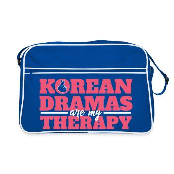 Les drames coréens sont mon cœur de thérapie Design graphique - Sac Retro - bleu/blanc - Devant