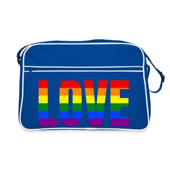 LOVE Rainbow Statement – Bold Equality Message - Retro Bag - blue/white - Front