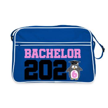 Bachelor 2026 Abschluss Promotion Sponsion - Retro Tasche - Blau/Weiß - Vorne