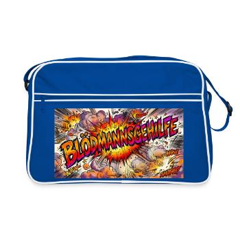 Assistant to the Certified Fool „BLÖDMANNSGEHILFE“ - Retro Bag - blue/white - Front