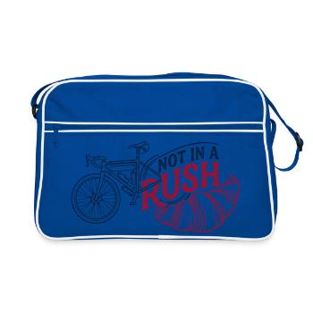 Not In A Rush Gravel Cycling Tee - Retro Bag - blue/white - Front