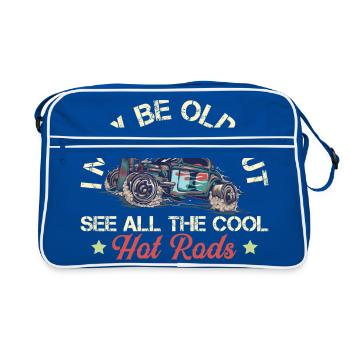 Hot Rods - Oldtimer - Retro Tasche - Blau/Weiß - Vorne