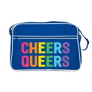 LGBTQ Cheers Queers - Retro Tasche - Blau/Weiß - Vorne