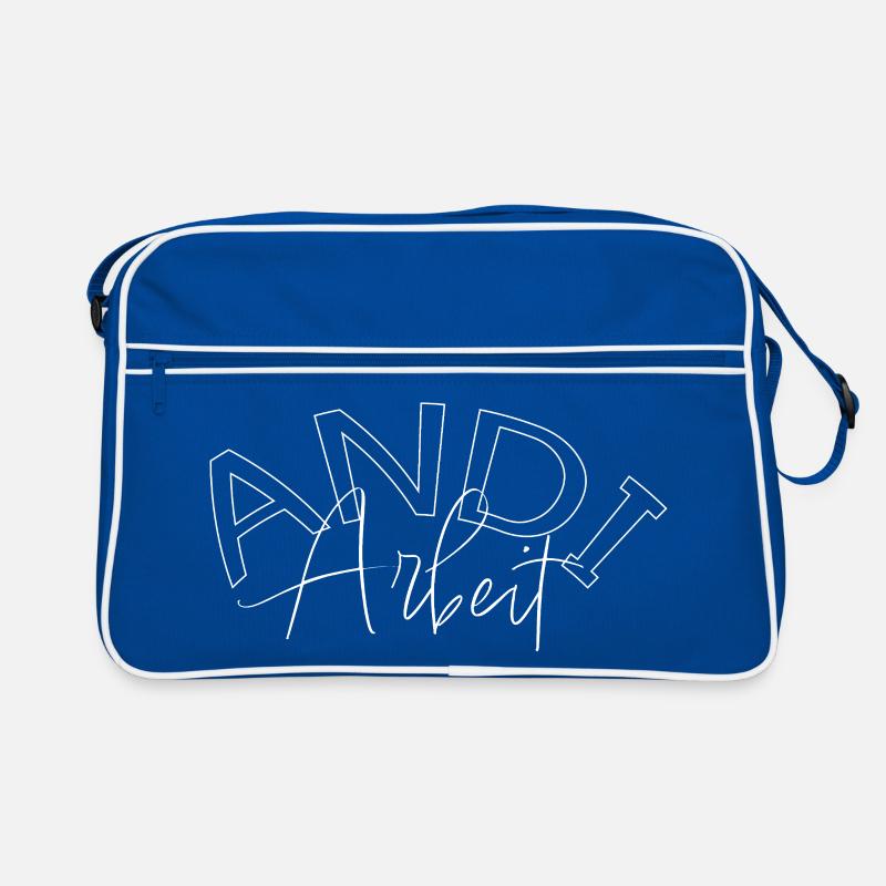 Andi Arbeit - Spruch Andreas, Andy, Andrea, Andre - Retro Tasche - Blau/Weiß