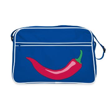Red Chili Smile - Retro Tasche - Blau/Weiß - Vorne