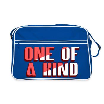 One of a Kind Typo Streifen - Retro Tasche - Blau/Weiß - Vorne