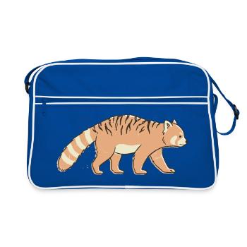 Red Tiger Striped Panda - Retro Bag - blue/white - Front
