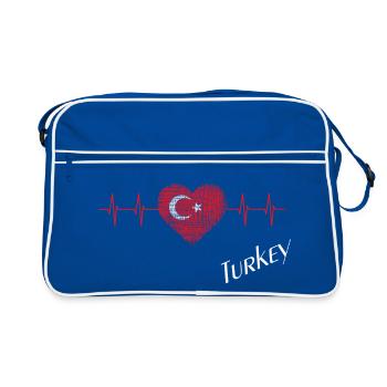 Turkey heartbeat flag motif - Retro Bag - blue/white - Front