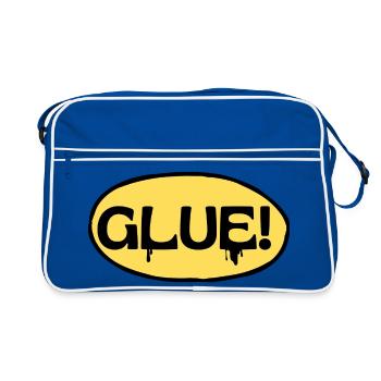Colle ! Logo adhésif jaune - Sac Retro - bleu/blanc - Devant