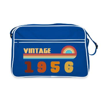Tee 70 Ans Black Gold Né(e) 1956 - Sac Retro - bleu/blanc - Devant