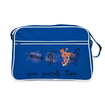 Give Yourself Time - Retro Bag - blue/white - Front
