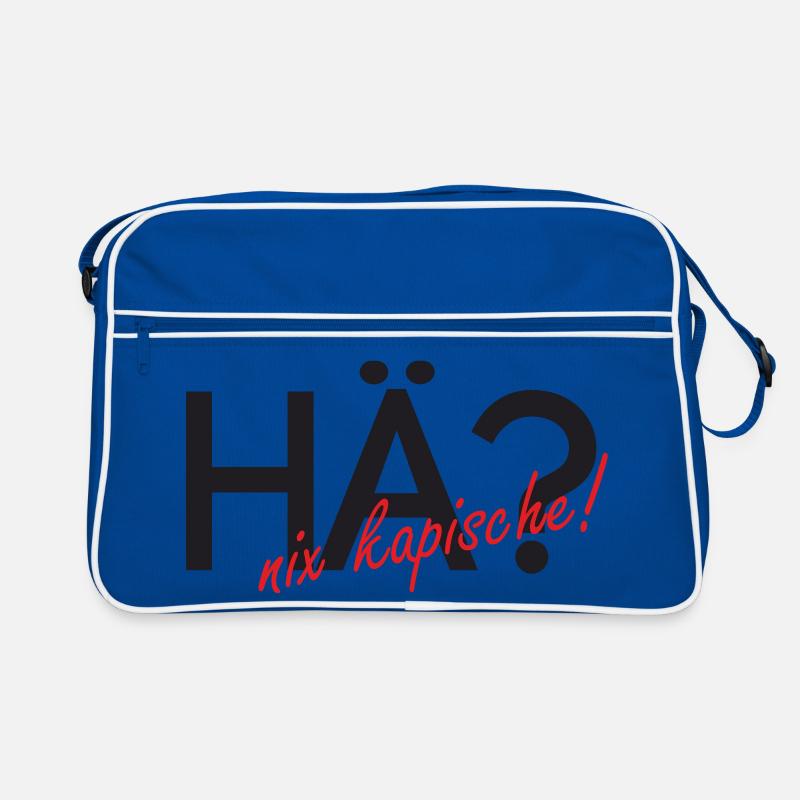 Hä?, nix kapische! - Retro Tasche - Blau/Weiß