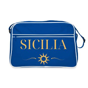Soleil sicilien motif côtier - Sac Retro - bleu/blanc - Devant