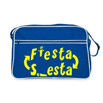 FIESTA Y SIESTA! (In a loop: party and nap!) - Retro Bag - blue/white - Front