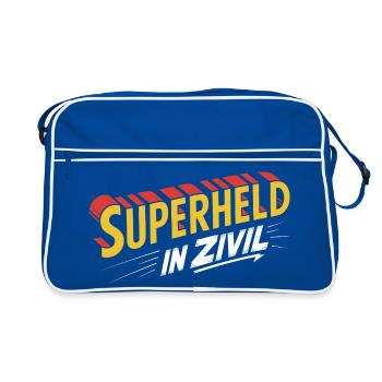 Superheld In Zivil Superhero Superhelden Kostüm - Retro Tasche - Blau/Weiß - Vorne