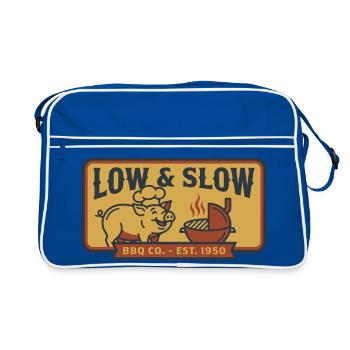 Slow and Gentle Cooking Pig Pitmaster Barbecue - Retro Bag - blue/white - Front