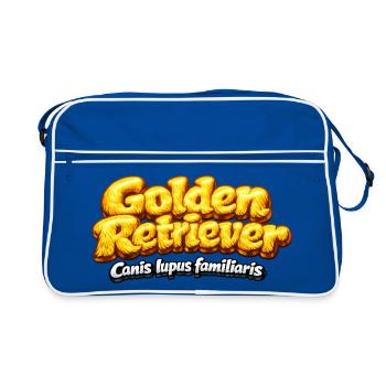 Golden Retriever - typographic design - Retro Bag - blue/white - Front