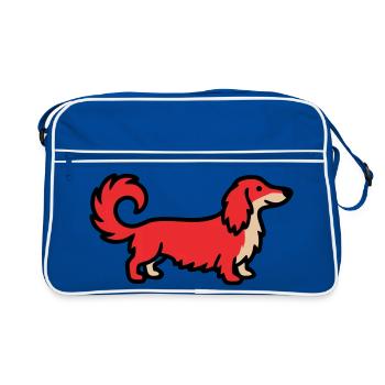 Irischer Setter Retriever Rot - Retro Tasche - Blau/Weiß - Vorne