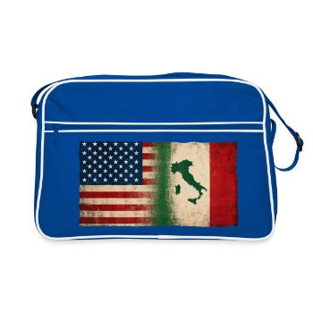 Italiens Fier Identité Amitié États-Unis Italie - Sac Retro - bleu/blanc - Devant