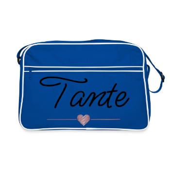 Tante Cœur Cadeau Personne Préférée de la Famille - Sac Retro - bleu/blanc - Devant