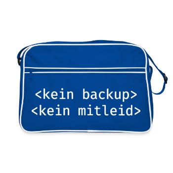 Kein Backup Kein Mitleid IT-Berater Admin - Retro Tasche - Blau/Weiß - Vorne