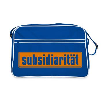 Abstract color explosion on canvas - Retro Bag - blue/white - Front