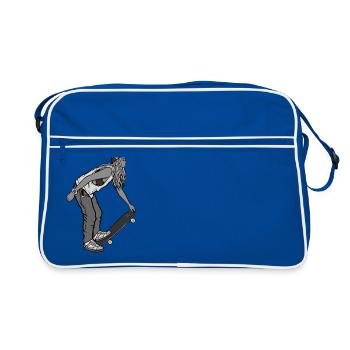 SKATEBOARDING Tee Shirt - Sac Retro - bleu/blanc - Devant