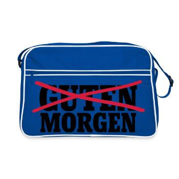 Guten Morgen - Retro Tasche - Blau/Weiß - Vorne