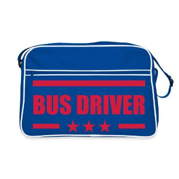 Bus / Conducteur / Travail / Métier / Job - Sac Retro - bleu/blanc - Devant