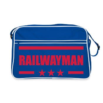 Eisenbahner / Eisenbahnen / Eisenbahn / Bahn - Retro Tasche - Blau/Weiß - Vorne