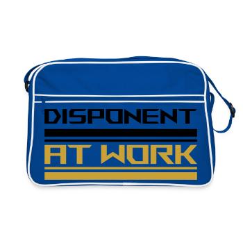 Disponent at work black - Retro Tasche - Blau/Weiß - Vorne