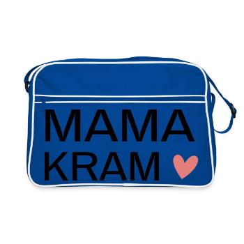 MAMA KRAM! Personalisierbar - Retro Tasche - Blau/Weiß - Vorne