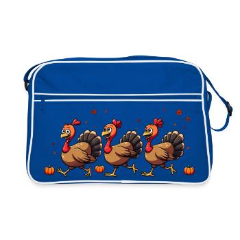 Bébé dinde de Thanksgiving - Sac Retro - bleu/blanc - Devant