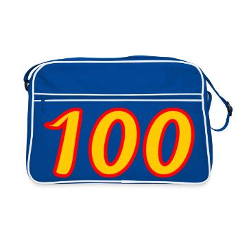 100. 100 ANS. 100e ANNIVERSAIRE. ANNIVERSAIRE 100  - Sac Retro - bleu/blanc - Devant