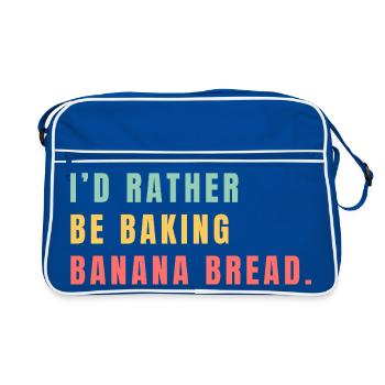 Je préférerais faire du pain à la banane - Sac Retro - bleu/blanc - Devant