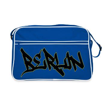 Berlin Graffiti - Retro Tasche - Blau/Weiß - Vorne