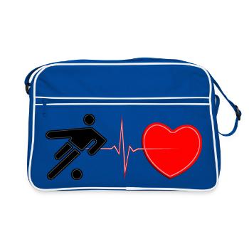 Soccer Heartbeat Lifeline – Football Passion Art - Sac Retro - bleu/blanc - Devant