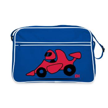Race car - Retro Bag - blue/white - Front