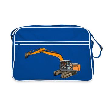 Bucket excavator intervenes - Retro Bag - blue/white - Front