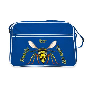 Wasp Ready for Take off - Retro Bag - blue/white - Front