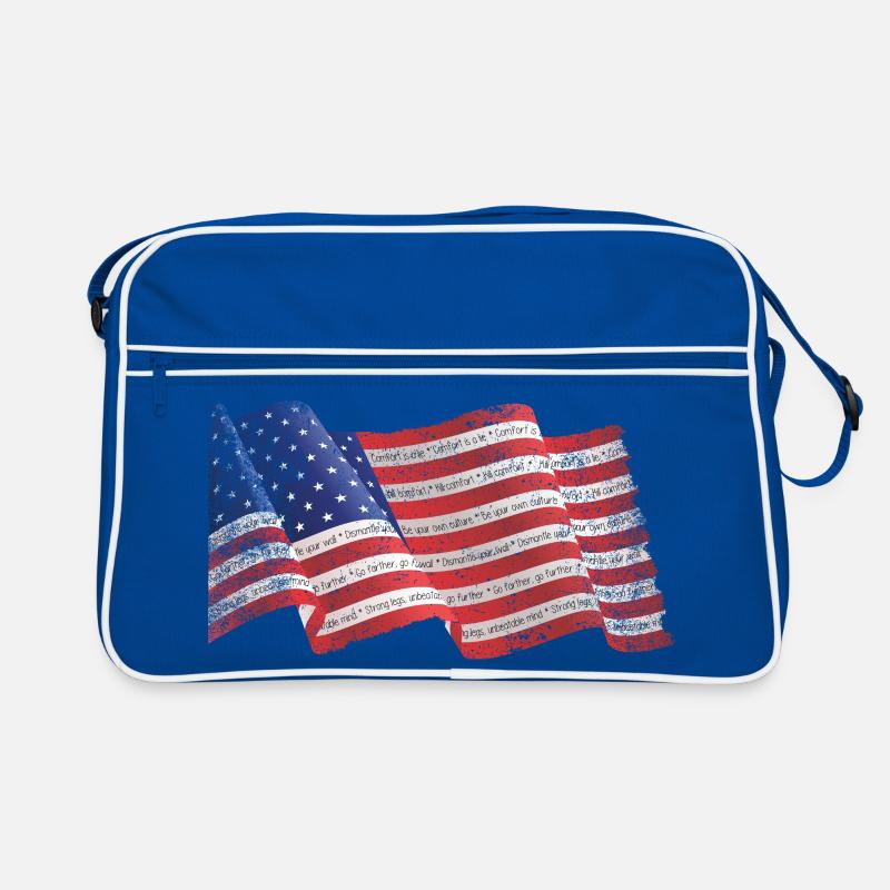 Patriotic Flag Stripes with Inspirational Text Retro Bag