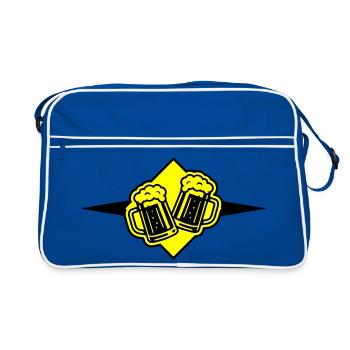 Chope à bière Icône de la bière - Sac Retro - bleu/blanc - Devant